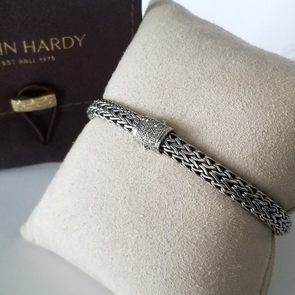 SOLD - JOHN HARDY Classic Diamond Collection Sterling Silver Bracelet - $1195 - Picture 3 of 8